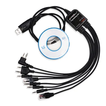 Многофункциональный USB-кабель для программирования 8 в 1 с CD-драйвером для портативной рации Baofeng UV5R UV82 Motorola TYT Yaesu Program Radio
